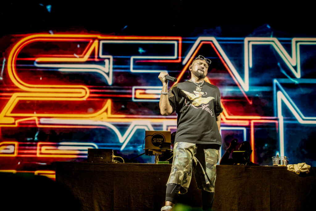 Sean Paul in front of the screen live performance in Milan, Italy, at Kozel Carroponte